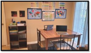 A dedicated learning space with proper lighting and free from distractions.